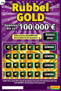Rubbellos Rubbelgold 100.000 € gewinnen